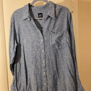 GAP Blue Chambray Button-Down Shirt